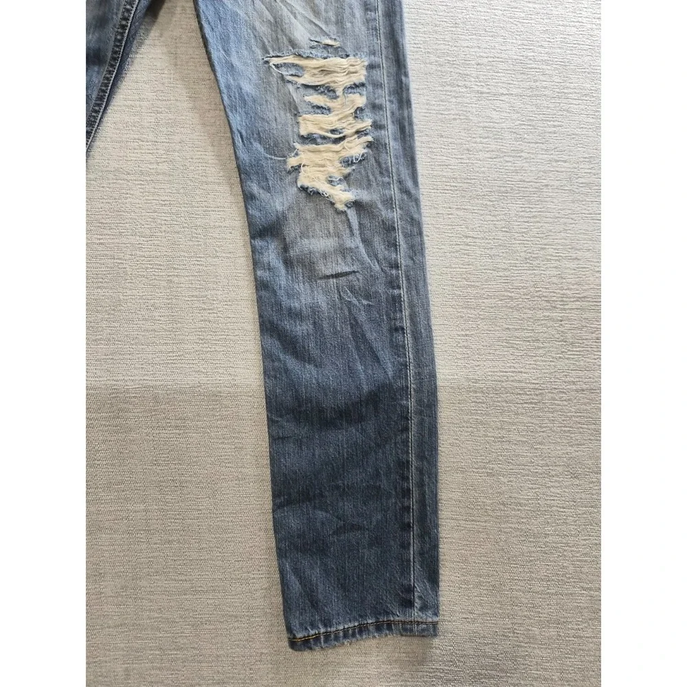 Levi's 522 Jeans Mens 28x32 Blue Denim Distressed Straight Leg Outdoor Wear